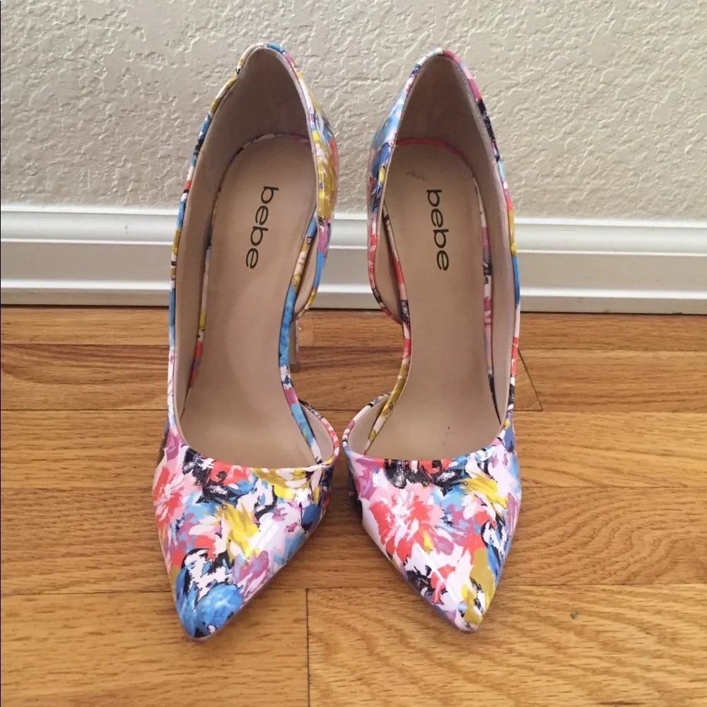 Bebe Floral heels  7 - Picture 2 of 4